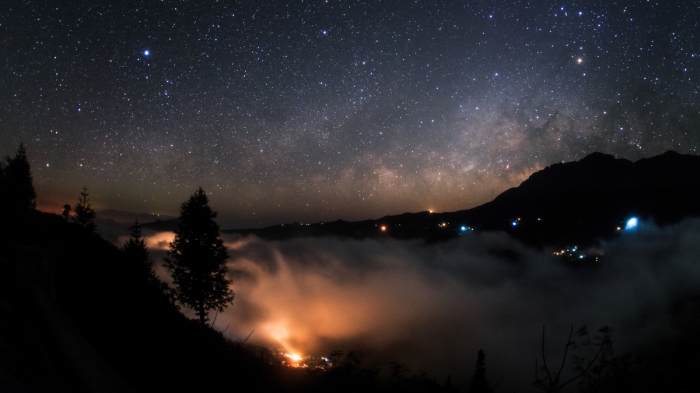 La Vía Láctea desde Yuanyang, Yunnan, China.